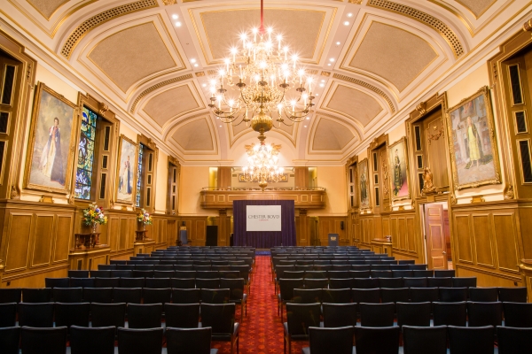 Theatre style set up in the Livery Hall